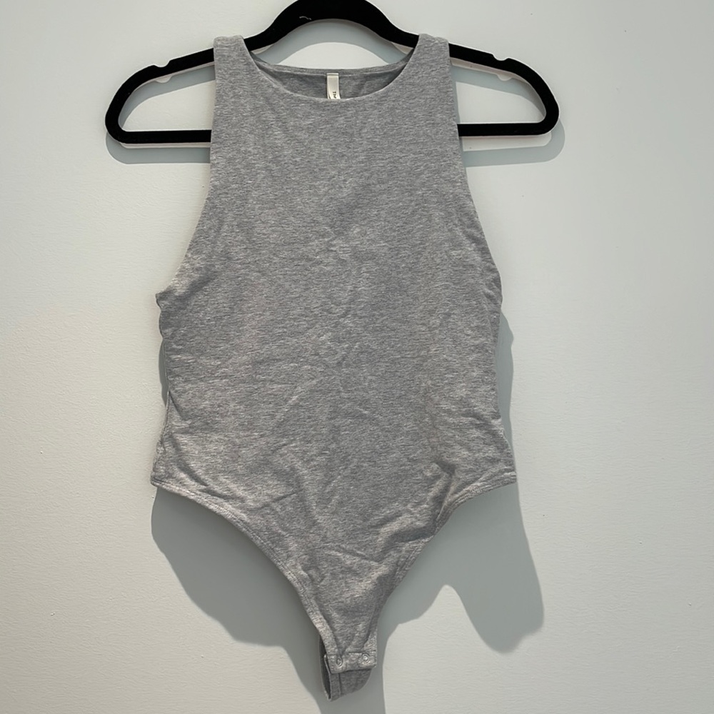 Babaton Gray Sleeveless Bodysuit